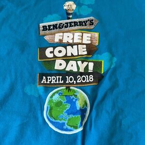Size Large Ben and Jerry’s Free Cone Day 2018 Blue and In great condition 🍨